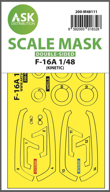(SO) 1/48 Art Scale F-16A double-sided express mask, self-adhesive and pre-cutted for Kinetic