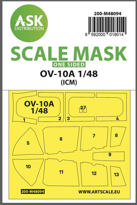(SO) 1/48 Art Scale OV-10A one-sided mask self-adhesive pre-cutted for ICM