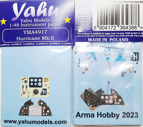(SO) 1/48 YAHU Models Hurricane Mk.II Instrument Panel for Arma