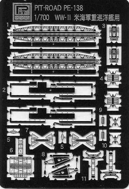 (SO) 1/700 Pitroad PE for WWII USN Heavy Cruiser BALTIMORE