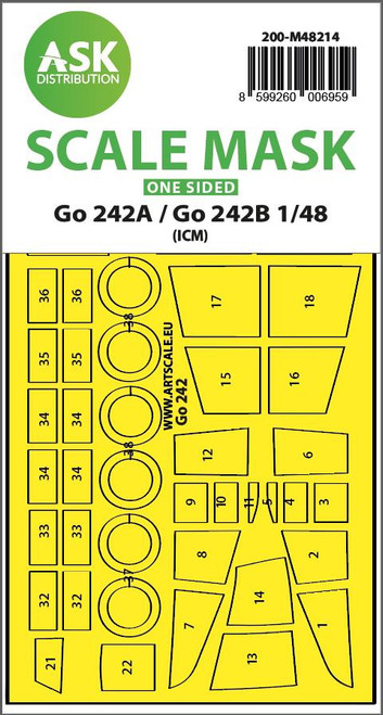 (SO) 1/48 Art Scale Gotha Go 242A / Go 242B one-sided express fit mask for ICM
