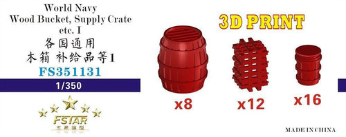 (SO) 1/350 Five Star Models World Navy Wood Bucket Supply Crate etc. I