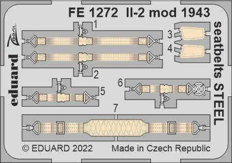 (SO) 1/48 Eduard Il-2 mod. 1943 seatbelts Steel for Zvezda