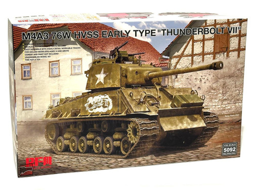 (SO) 1/35 Ryefield M4A3 76W HVSS Sherman Thunderbolt VII Plastic Model Kit