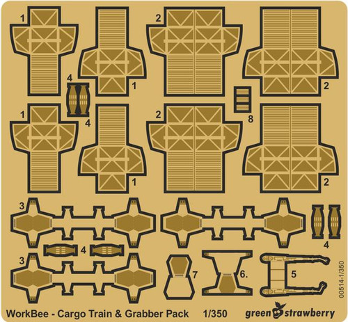(SO) 1/350 Green Strawberry Photo Etch WorkBee #2 Cargo Train & Grabber pack