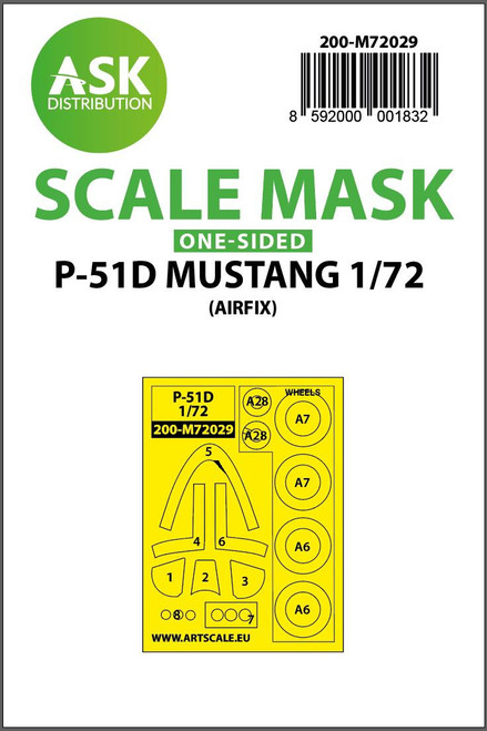 (SO) 1/72 Art Scale P-51D Mustang one-sided painting mask for Airfix