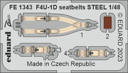 (SO) 1/48 Eduard F4U-1D seatbelts Steel for Hobby Boss