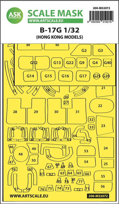 (SO) 1/32 Art Scale B-17G express fit mask for HK Model