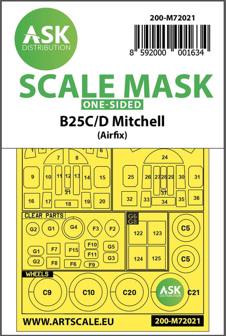 (SO) 1/72 Art Scale B-25C/D Mitchell one-sided for Airfix