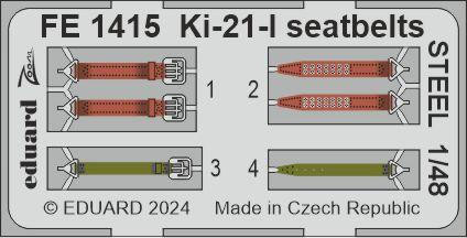 (SO) 1/48 Eduard Ki-21-I seatbelts STEEL Zoom set