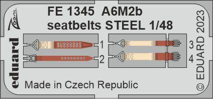 (SO) 1/48 Eduard A6M2b seatbelts Steel for Academy