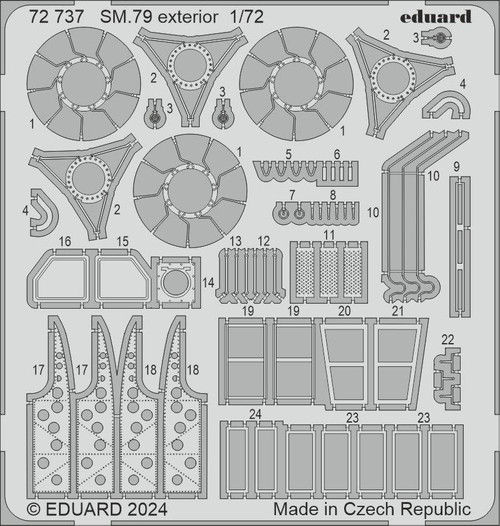 (SO) 1/72 Eduard SM.79 exterior Photo etched set