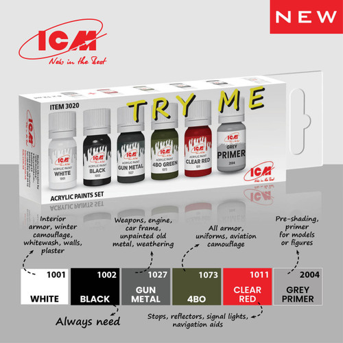 (SO) ICM Models - Acrylic paint set Try Me Set