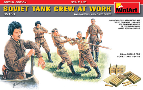 (SO) 1/35 Miniart Soviet Tank Crew at Work (x5 Figure Set)