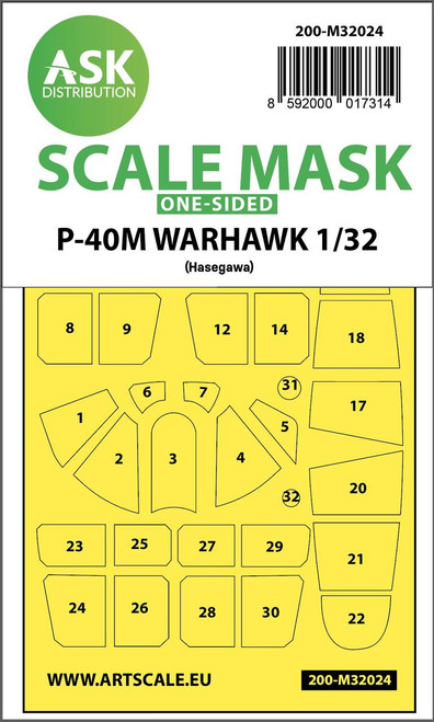 (SO) 1/32 Art Scale P-40M Warhawk one-sided express masks for Hasegawa