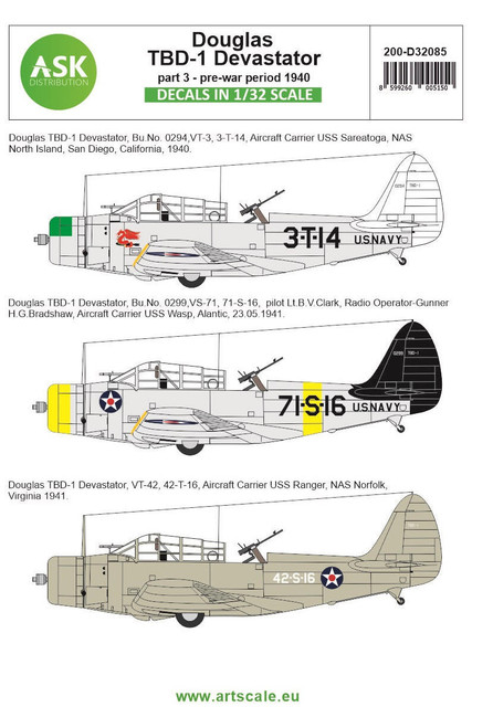 (SO) 1/32 Art Scale Douglas TBD-1 Devastator part 3 - pre-war period 1940