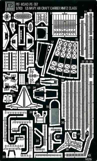 (SO) 1/700 Pitroad PE for USN Aircraft Carrier NIMITZ Class