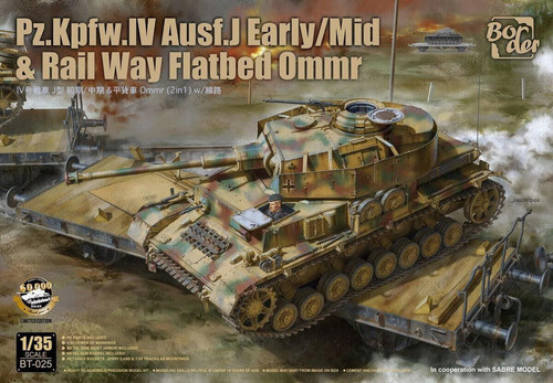 (SO) 1/35 Border Model PzKpfw Iv Ausf J Early / MidRail Way Flatbed Ommr