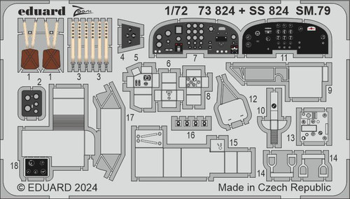 (SO) 1/72 Eduard SM.79 interior Photo etched set