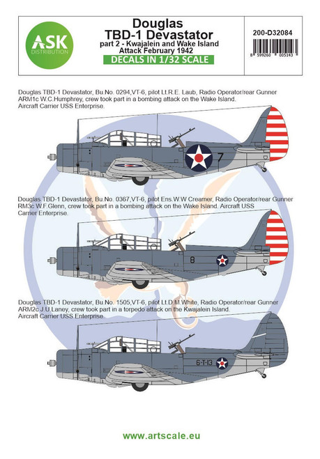 (SO) 1/32 Art Scale Douglas TBD-1 Devastator part 2 - Kwajalein and Wake Island Attack, February 1942