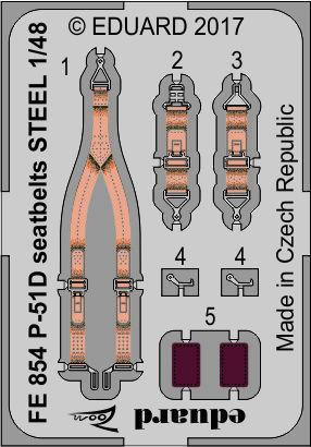 (SO) 1/48 Eduard P-51D seatbelts Steel for Airfix