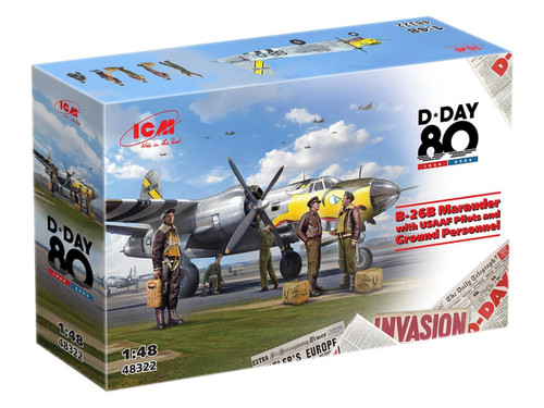 (SO) 1/48 ICM B-26B Marauder with USAAF Pilots and Ground Personnel
