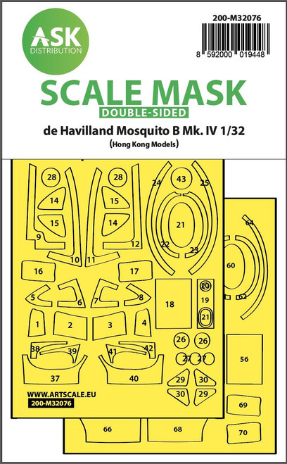 (SO) 1/32 Art Scale Mosquito B Mk.IV double-sided fit mask for Hong Kong Model