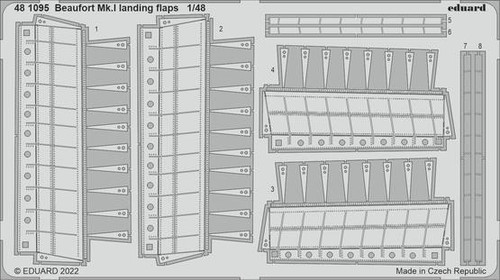(SO) 1/48 Eduard Beaufort Mk.I landing flaps for ICM