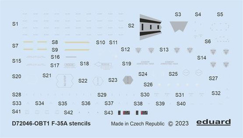 (SO) 1/72 Eduard F-35A stencils Decal