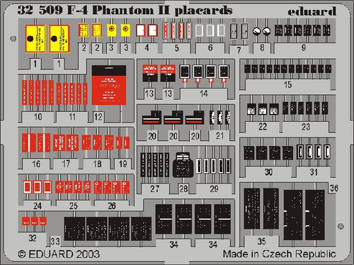 (SO) 1/32 Eduard F-4 Placards (Pre-Painted)