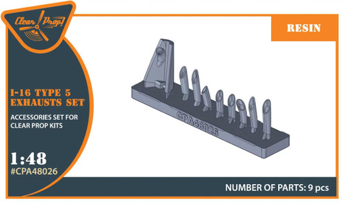 (SO) 1/48 Clear Prop I-16 type 5 resin exhausts