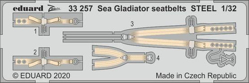 (SO) 1/32 Eduard Sea Gladiator seatbelts Steel for ICM