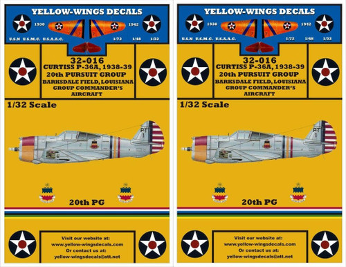 (SO) 1/32 Yellow Wings Decals Curtiss P-36 Fighter Part-1