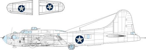 (SO) 1/48 Eduard B-17F US national insignia rounded Mask for EDUARD