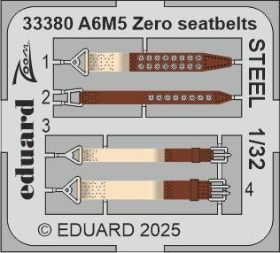(SO) 1/32 Eduard A6M5 Zero seatbelts STEEL