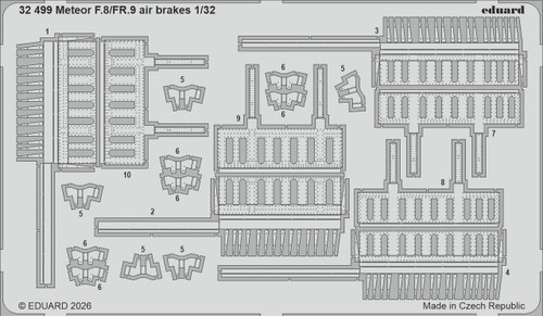 (SO) 1/32 Eduard Photo Etch Meteor F.8/FR.9 air brakes For REVELL
