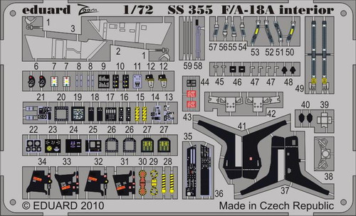 (SO) 1/72 Eduard F/A-18A interior Zoom set for ACADEMY