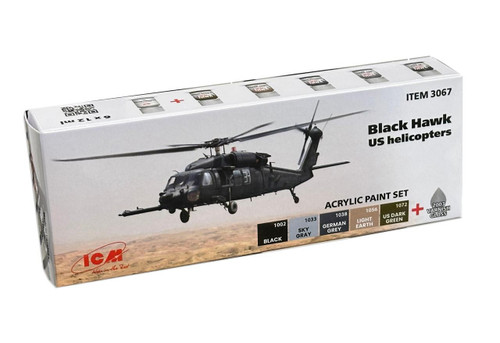 (SO) ICM Acrylic paints set for Black Hawk US helicopters