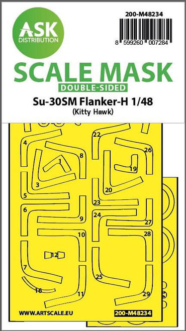 (SO) 1/48 Art Scale Su-30SM Flanker-H double-sided express fit mask for Kitty Hawk