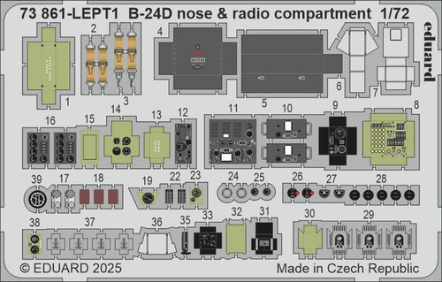 (SO) 1/72 Eduard B-24D nose & radio compartment Photo etched set for AIRFIX