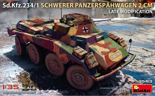 (SO) 1/35 Miniart SD.KFZ.234/1 SCHWERER Panzerspahwagen 2cm LATE Plastic Model Kit