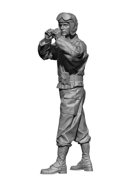(SO) 1/35 H3 Models WWII US M8 Greyhound Crew2 3D Printed Figure