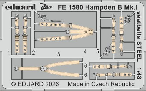 (SO) 1/48 Eduard Zoom Set Hampden B Mk.I seatbelts STEEL For ICM