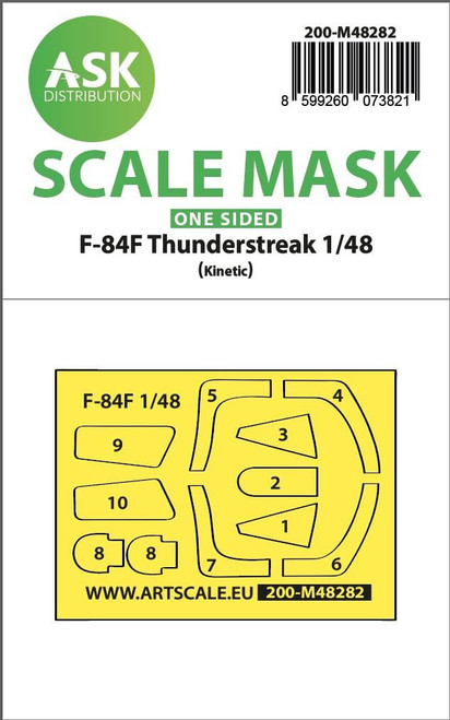 (SO) 1/48 Artscale F-84F Thunderstreake one-sided express fit mask for Kinetic