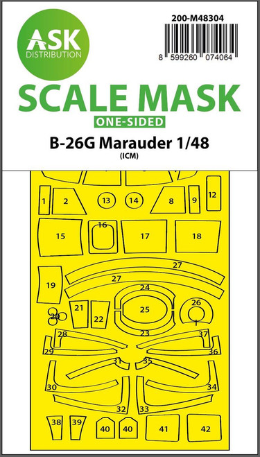 (SO) 1/48 Artscale B-26G Marauder one-sided express fit mask for ICM