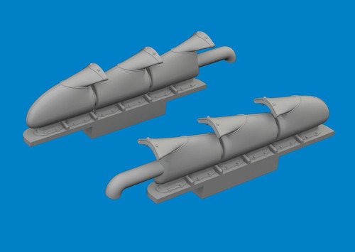 (SO) 1/72 Eduard Spitfire Mk.V three-stacks exhaust fishtail PRINT Brassin for TAMIYA kit