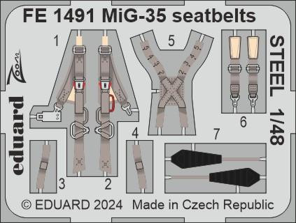 (SO) 1/48 Eduard MiG-35 seatbelts STEEL Zoom set for HOBBY BOSS