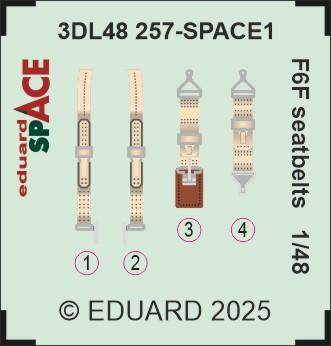 (SO) 1/48 Eduard F6F seatbelts SPACE SPACE for
