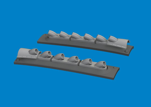 (SO) 1/48 Eduard P-40 cold weather exhaust stacks rounded PRINT Brassin