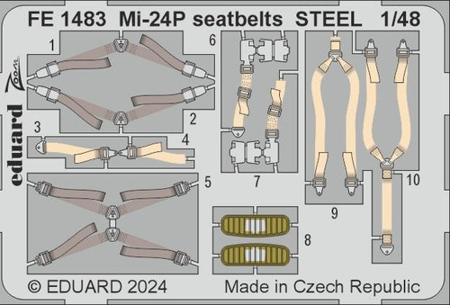 (SO) 1/48 Eduard Mi-24P seatbelts STEEL Zoom set for TRUMPETER